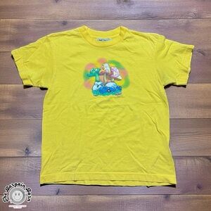 Vintage Y2K Passing4Sane Peyo Smurfs Mushroom Graphic Youth Tee Made in USA (Lg)